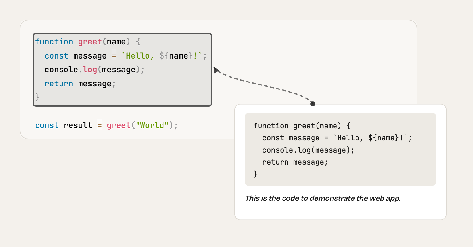 Example annotated code output